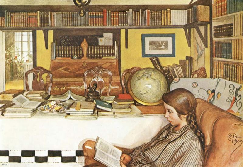 Carl Larsson The Reading Room oil painting image